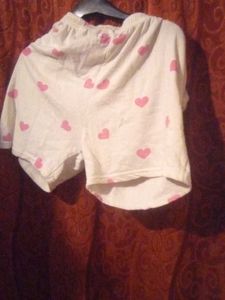 2.Heart Print Crop Top SET