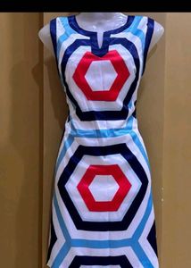 Geometric Print Sleeveless Mini Dress