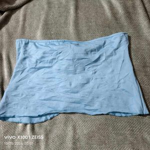 332510. Light Blue Twist Front Bandeau Top