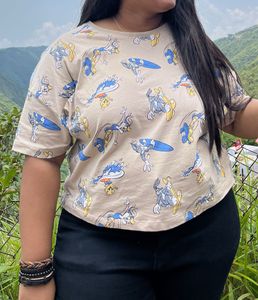 Cute Cartoon Print T-Shirt