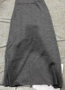 uniqlo Grey Ribbed  Skirt