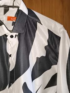 szn mixed fabric shirt