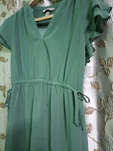 HSM Green Ruffle Sleeve Dress