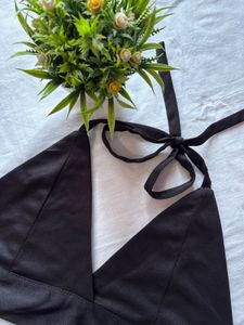 Chic Black Wrap brallette Top