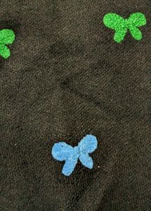 Black Embroided Woolen Top For Women