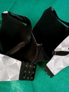Sheer Dot Mesh Bra 34 B