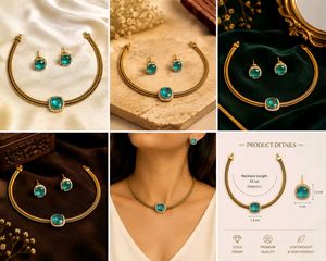 Stunning Emerald Necklace & Earring Set