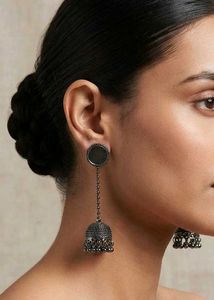 Ethnic Mirror Jhumka Earrings