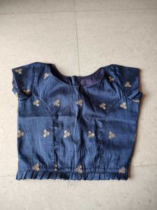 Blue Lehenga Choli with Golden Dupatta