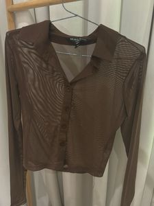 Sheer Button-Up Shirt