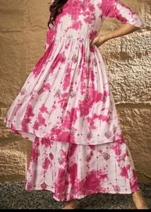 Stylish Pink Tie-Dye Kurta Set