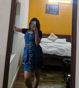 Denim Button-Up Mini Dress