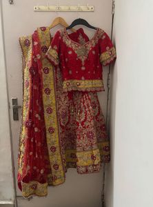 Royal Red Silk Bridal Lehenga Choli Heavy Dupatta