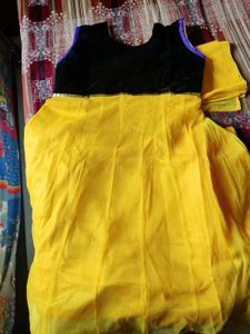 Brand new Anarkali Festive Yellow &amp; Black kurta se