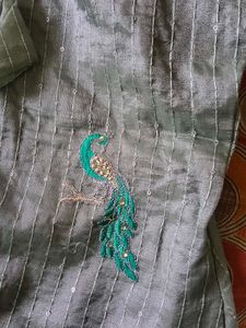 Elegant Sequined Peacock Kurta