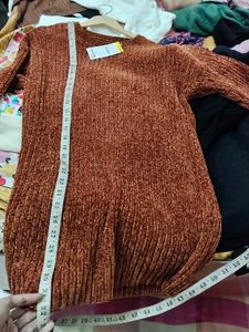 Cozy Brown Chenille Knit Sweater