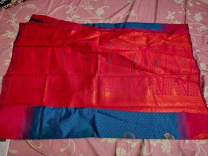 Elegant Blue and Pink Kanjeevaram Semi Silk Saree