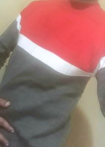 Unused Red And Gray Color Sweater.