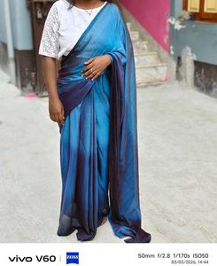 Stunning Blue Ombre Silk Saree