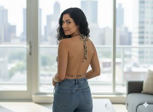 Zebra Print Halter Top