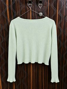 Light Green Ribbed Cardigan