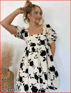 Floral Print Puff Sleeve Mini Dress