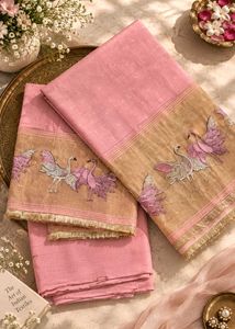 (New) Flamingo embroided border dress material
