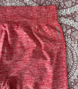 Red Melange Effect Rapid-Dry Seamless Yoga Tights