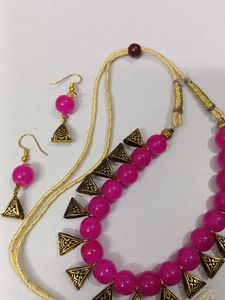 Boho Beaded Necklace &amp; Earring Set