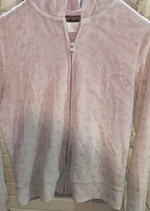 Cute Heart Patterned Zip-Up Hoodie