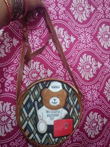 Cute Teddy Bear Round Crossbody Bag