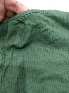 Olive Green Textured T-Shirt