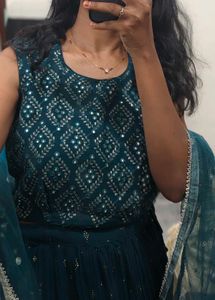 Embroidered Teal Lehenga Choli
