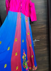 Beautiful Pink &amp; Blue Ethnic Gown