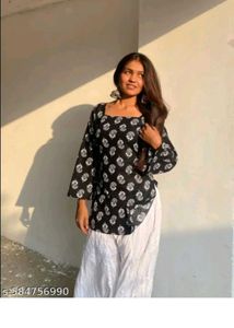 Stylish Black Printed Kurta
