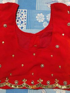 Red Embellished Blouse