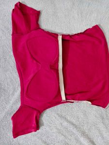 Asymmetrical Gathered Padded Top