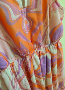 Flowy Swirl Print Midi Dress