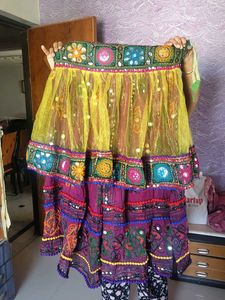 Embroidered Mirror Work Skirt