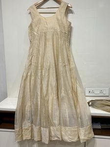 Cut sleeves Gown With Net Dupatta