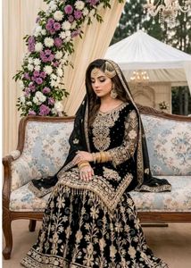 Elegant Black Embroidered Lehenga Choli