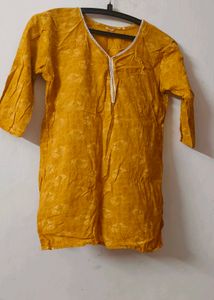 Yellow Printed Kurta