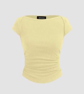 Chic Ruched Yellow Top