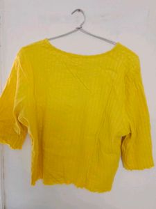 Vibrant Yellow Ribbed Top