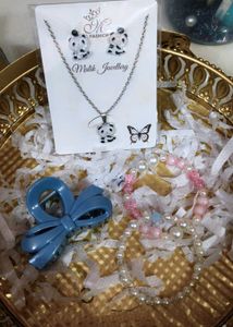Cute Panda Jewelry Set & Hair Clip