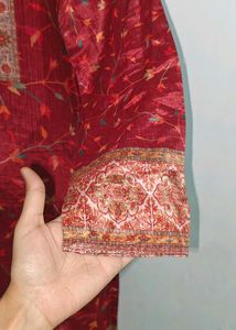 Elegant Red Kurta Palazzo set.
