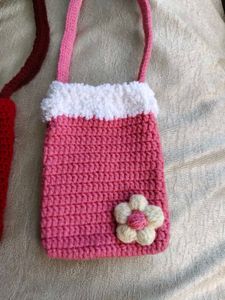 Crocheted Phone Pouches - Only Pink Available