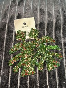 Unique Beaded Leaf Earrings Set