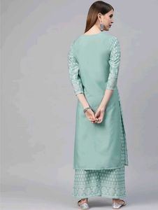 Flowy Green Printed Palazzo Kurta and Pants