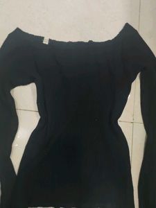 Black Safety Pin Detail Knit Top